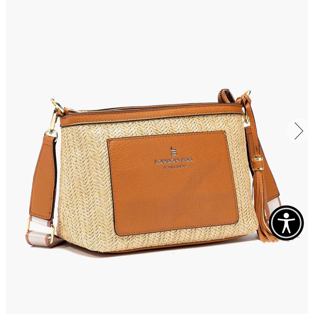 London Fog Crossbody Straw bag Brand New with Tags